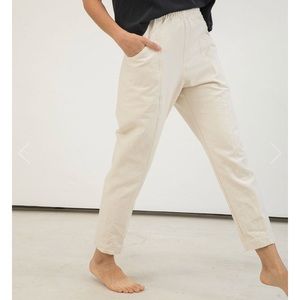 Elizabeth Suzann Clyde work pant natural twill 2T
